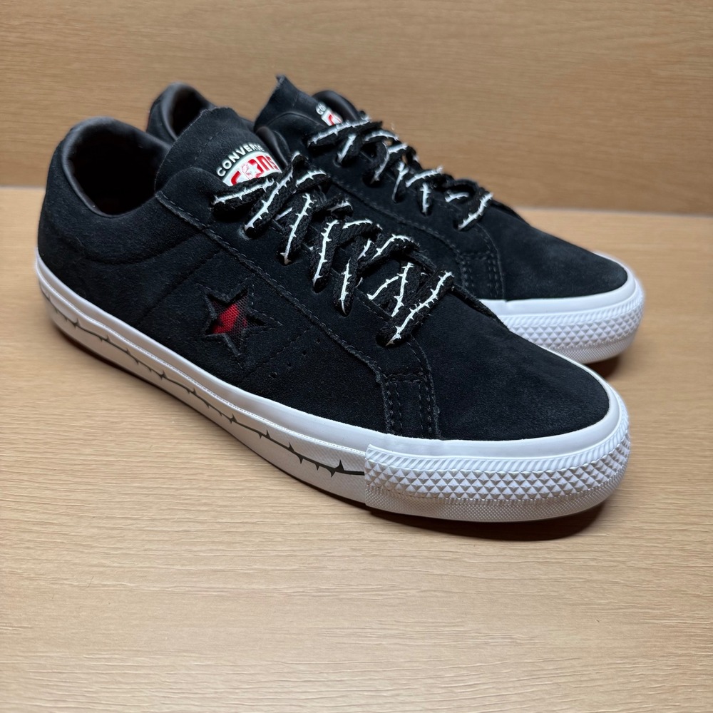 Converse One‎ Star Pro Black Suede Barbed Wire Skate Shoes Women's